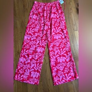 Shade & Shore Pink Floral Swim Coverup Pants